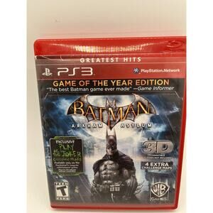 Batman Arkham Asylum Game of the Year Edition PS3 CIB w/ Manual - TESTED